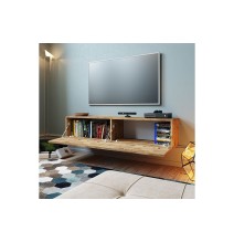 Mueble TV para Pared Color Roble 140x31.5x29.5 cm - 2 Puertas Estilo Moderno.