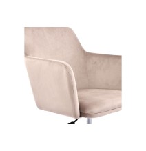 Silla de Oficina en Terciopelo Rosa con Patas Metálicas - 94/80x55x54 cm, Estilo Elegante y Confortable.