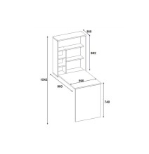 Escritorio plegable,  mesa de estudio plegable de pared blanco 63x90x154cm