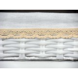 Mueble de plancha Estoril blanco 5 bandejas y cesto grande para ropa + funda y tensores